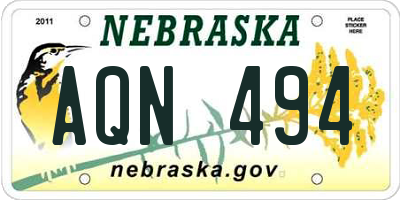NE license plate AQN494