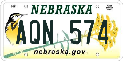 NE license plate AQN574