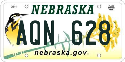 NE license plate AQN628