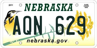 NE license plate AQN629