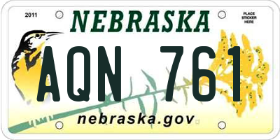 NE license plate AQN761