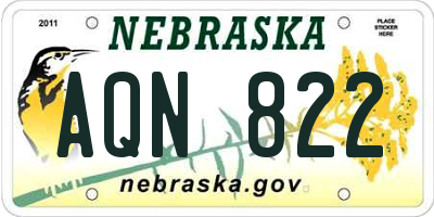 NE license plate AQN822