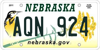 NE license plate AQN924