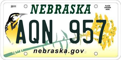 NE license plate AQN957