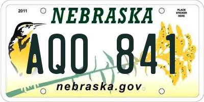 NE license plate AQO841