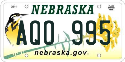 NE license plate AQO995