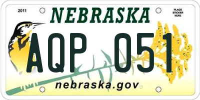 NE license plate AQP051