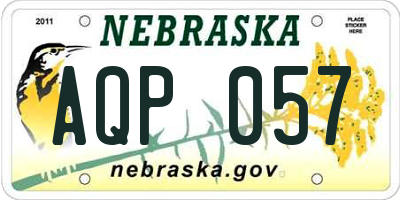 NE license plate AQP057
