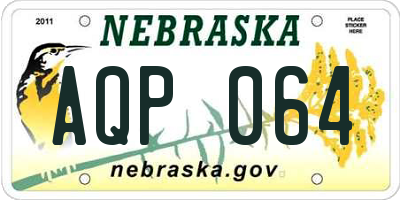 NE license plate AQP064