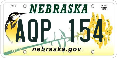 NE license plate AQP154