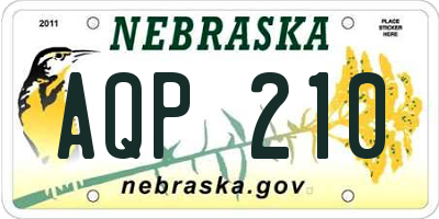 NE license plate AQP210