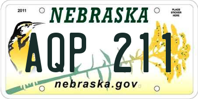 NE license plate AQP211