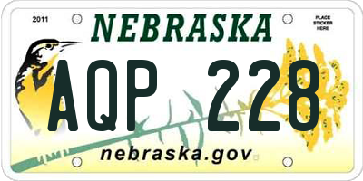 NE license plate AQP228