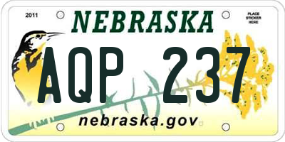 NE license plate AQP237