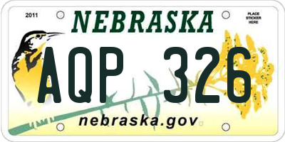 NE license plate AQP326