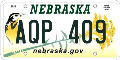 NE license plate AQP409