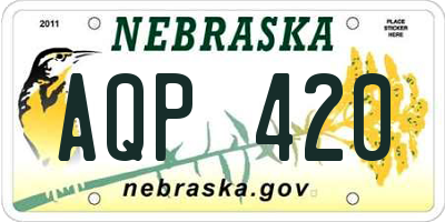 NE license plate AQP420