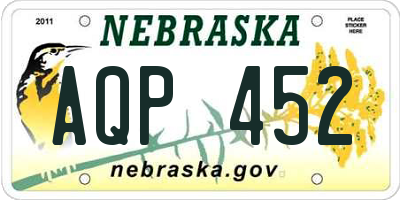 NE license plate AQP452