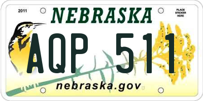 NE license plate AQP511