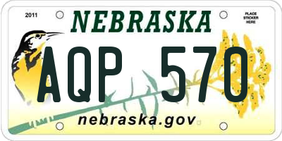 NE license plate AQP570