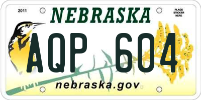 NE license plate AQP604