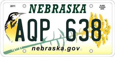 NE license plate AQP638