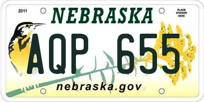 NE license plate AQP655