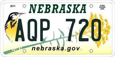 NE license plate AQP720