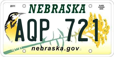 NE license plate AQP721