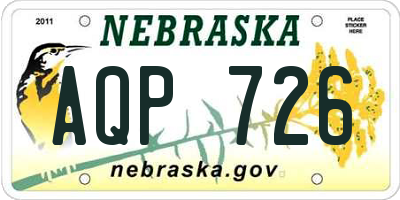 NE license plate AQP726
