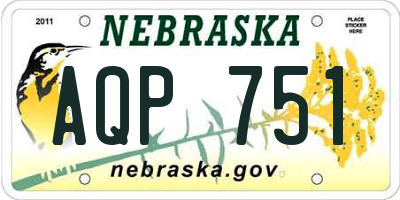 NE license plate AQP751