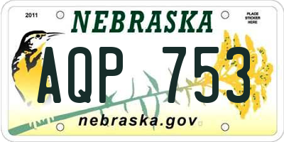 NE license plate AQP753