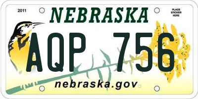 NE license plate AQP756