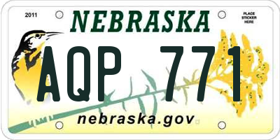 NE license plate AQP771