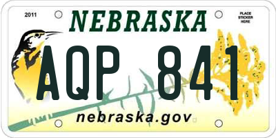 NE license plate AQP841