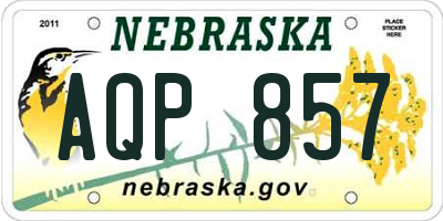 NE license plate AQP857