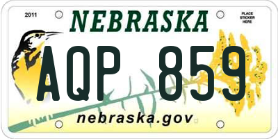 NE license plate AQP859