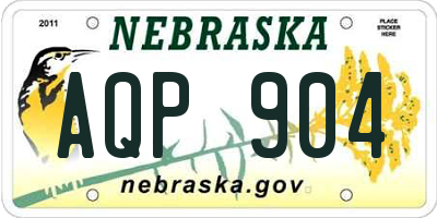NE license plate AQP904