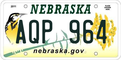 NE license plate AQP964