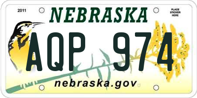 NE license plate AQP974