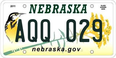 NE license plate AQQ029