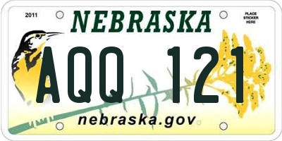 NE license plate AQQ121