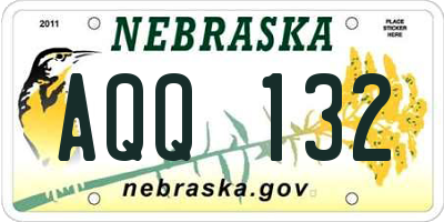 NE license plate AQQ132