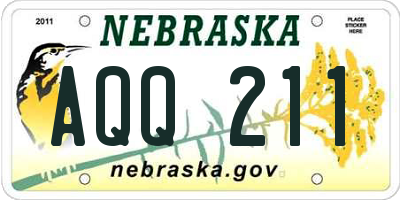 NE license plate AQQ211