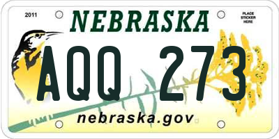 NE license plate AQQ273