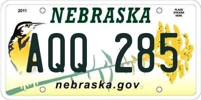 NE license plate AQQ285