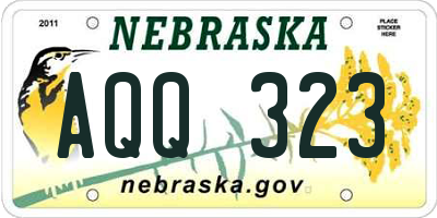 NE license plate AQQ323