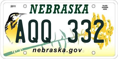 NE license plate AQQ332