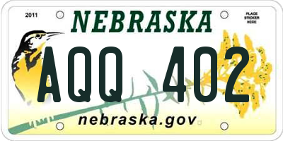 NE license plate AQQ402