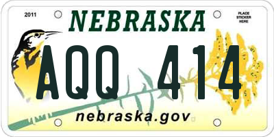 NE license plate AQQ414
